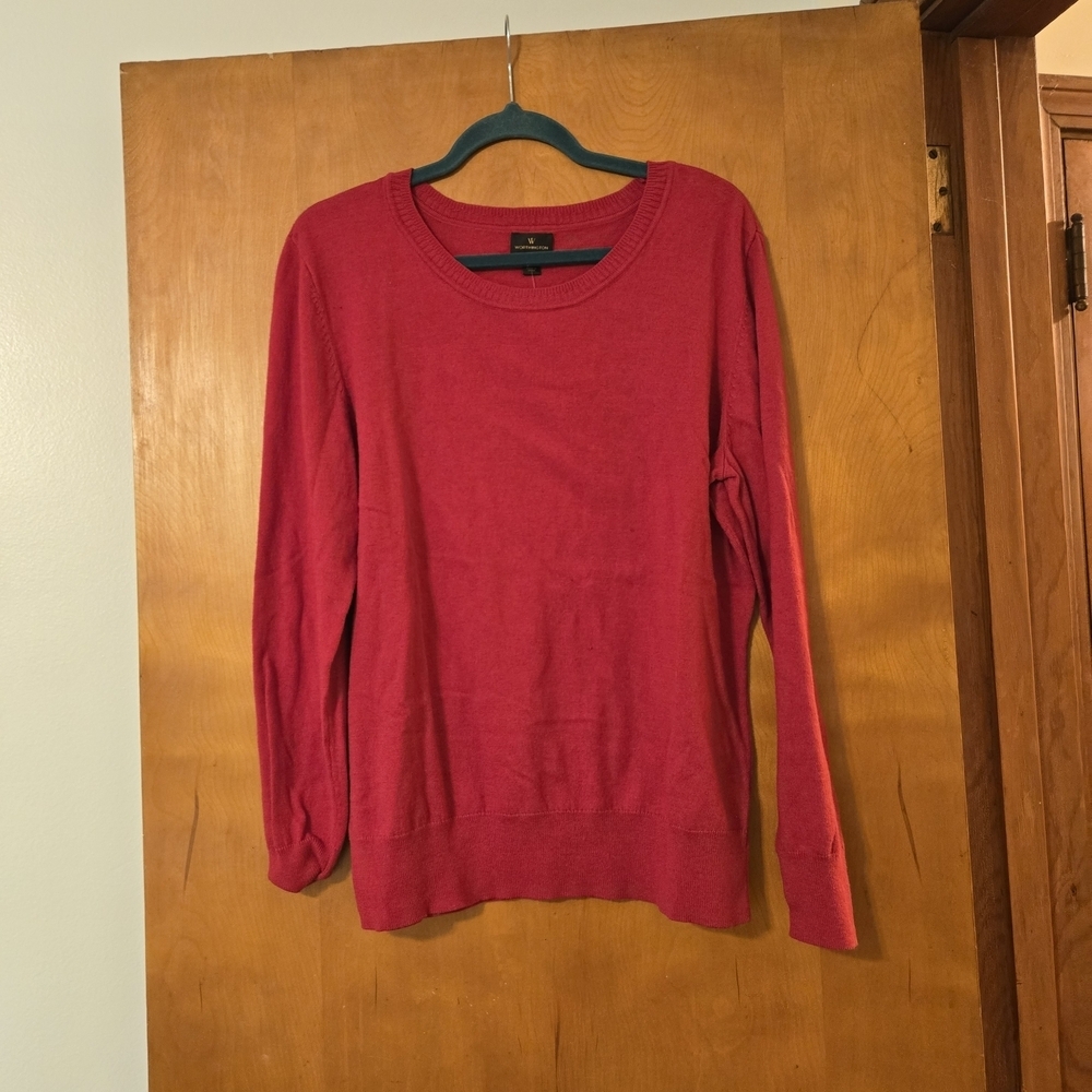 NWT Worthington Red Long Sleeve Crewneck Sweater Size XL